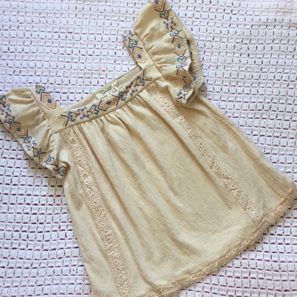 Jessica Simpson Flutter Sleeve Top - Picture 2 of 5